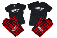 將圖片載入圖庫檢視器 Hubby and WifeyFlannel Pants, Christmas Pajamas, Buffalo Red_Black
