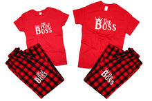 Load image into Gallery viewer, The Boss and The Real BossFlannel Pants, Christmas Pajamas, Buffalo Red_Red
