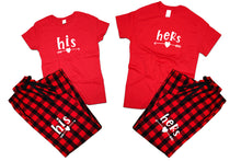 將圖片載入圖庫檢視器 His and HersFlannel Pants, Christmas Pajamas, Buffalo Red_Red