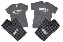 將圖片載入圖庫檢視器 Hubby and WifeyFlannel Pants, Christmas Pajamas, Charcoal Black_Charcoal