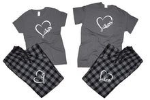 將圖片載入圖庫檢視器 His and HersFlannel Pants, Christmas Pajamas, Charcoal Black_Charcoal