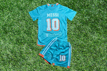 Load image into Gallery viewer, Miami Soccer Legend - Dolphin Fan Jersey & Shorts Set for Kids Inspired by the Iconic 10