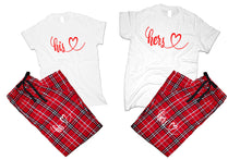 將圖片載入圖庫檢視器 His and HersFlannel Pants, Christmas Pajamas, Red White_White