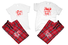 將圖片載入圖庫檢視器 The Better HalfFlannel Pants, Christmas Pajamas, Red White_White