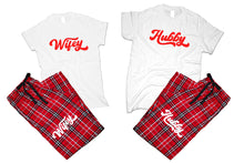 Load image into Gallery viewer, Hubby and WifeyFlannel Pants, Christmas Pajamas, Red White_White