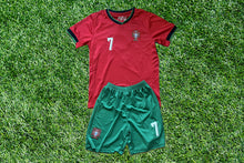 Load image into Gallery viewer, Portugal Football Kit Iconic #7 Fan Jersey & Shorts Set for Kids