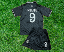 Load image into Gallery viewer, Madrid Star - Charcoal Soccer Fan Kit with Jersey and Shorts for Kids