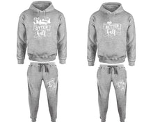 將圖片載入圖庫檢視器 The Better Half matching top and bottom set, Sports Grey pullover hoodie and sweatpants sets for mens, pullover hoodie and jogger set womens. Matching couple Jogger Pants.