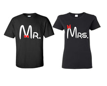 Load image into Gallery viewer, Mr Mrs matching couple shirts.Couple shirts, Black t shirts for men, t shirts for women. Couple matching shirts.