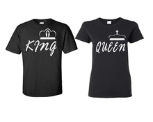 將圖片載入圖庫檢視器 King and Queen matching couple shirts.Couple shirts, Black t shirts for men, t shirts for women. Couple matching shirts.