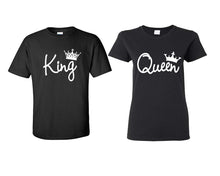 將圖片載入圖庫檢視器 King Queen matching couple shirts.Couple shirts, Black t shirts for men, t shirts for women. Couple matching shirts.