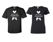 將圖片載入圖庫檢視器 She's My Forever and He's My Forever matching couple shirts.Couple shirts, Black t shirts for men, t shirts for women. Couple matching shirts.