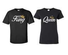 將圖片載入圖庫檢視器 King and Queen matching couple shirts.Couple shirts, Black t shirts for men, t shirts for women. Couple matching shirts.