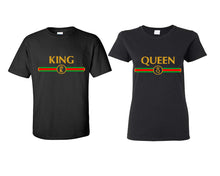 將圖片載入圖庫檢視器 King Queen matching couple shirts.Couple shirts, Black t shirts for men, t shirts for women. Couple matching shirts.