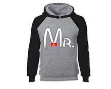 Load image into Gallery viewer, Black Grey color MR design Hoodie for Man.