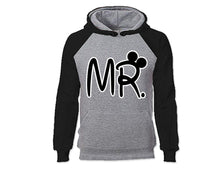 Load image into Gallery viewer, Black Grey color MR design Hoodie for Man.