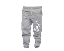 Load image into Gallery viewer, Black Grey color Hubby design Jogger Pants for Man.