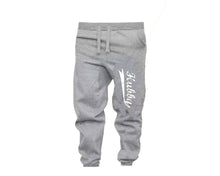 Load image into Gallery viewer, Black Grey color Hubby design Jogger Pants for Man.