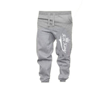 Load image into Gallery viewer, Black Grey color Her King design Jogger Pants for Man.