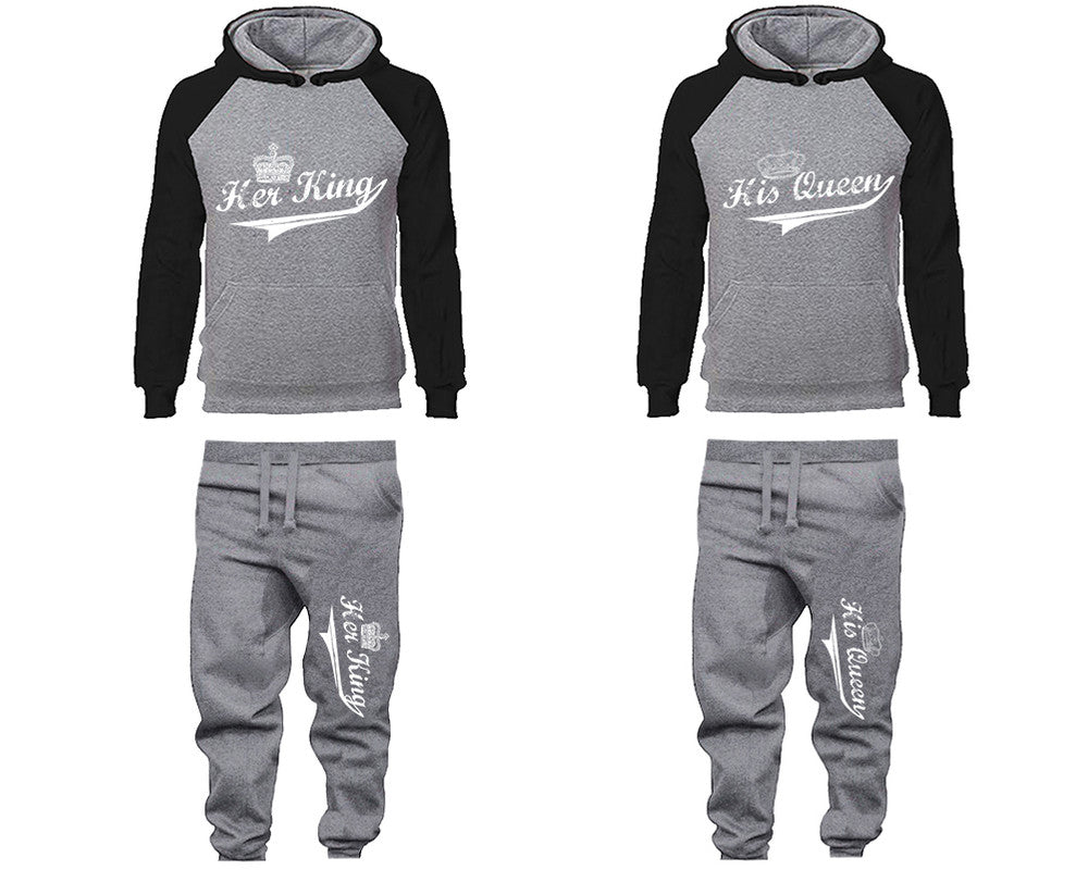 Her King and His Queen Hoodie and Sweatpants 4 Pcs Sets for