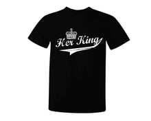 Load image into Gallery viewer, Black color Her King design T Shirt for Man.