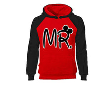 Load image into Gallery viewer, Black Red color MR design Hoodie for Man.