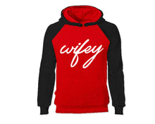 Load image into Gallery viewer, Black Red color Wifey design Hoodie for Woman