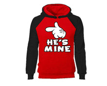 Load image into Gallery viewer, Black Red color He's Mine design Hoodie for Woman