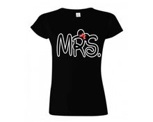 Load image into Gallery viewer, Black color MRS design T Shirt for Woman