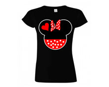 將圖片載入圖庫檢視器 Black color Minnie design T Shirt for Woman