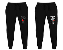 Load image into Gallery viewer, Soul and Mate matching jogger pants, Black sweatpants for mens, jogger set womens. Matching couple joggers.