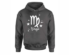 Load image into Gallery viewer, Virgo Zodiac Sign hoodies. Charcoal Hoodie, hoodies for men, unisex hoodies