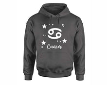 Load image into Gallery viewer, Cancer Zodiac Sign hoodies. Charcoal Hoodie, hoodies for men, unisex hoodies