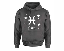 Load image into Gallery viewer, Pisces Zodiac Sign hoodies. Charcoal Hoodie, hoodies for men, unisex hoodies