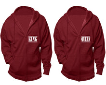 將圖片載入圖庫檢視器 King and Queen zipper hoodies, Matching couple hoodies, Cranberry Cavier zip up hoodie for man, Cranberry Cavier zip up hoodie womens