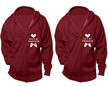 Load image into Gallery viewer, She's My Forever and He's My Forever zipper hoodies, Matching couple hoodies, Cranberry Cavier zip up hoodie for man, Cranberry Cavier zip up hoodie womens