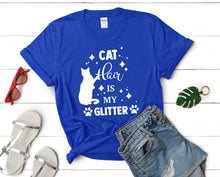 將圖片載入圖庫檢視器 Cat Hair is My Glitter t shirts for women. Custom t shirts, ladies t shirts. Royal Blue shirt, tee shirts.