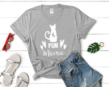 Load image into Gallery viewer, Fur Mama t shirts for women. Custom t shirts, ladies t shirts. Sports Grey shirt, tee shirts.