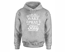 將圖片載入圖庫檢視器 Wake Pray Slay inspirational quote hoodie. Sports Grey Hoodie, hoodies for men, unisex hoodies