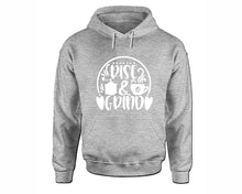 將圖片載入圖庫檢視器 Rise and Grind inspirational quote hoodie. Sports Grey Hoodie, hoodies for men, unisex hoodies