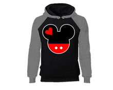 Load image into Gallery viewer, Grey Black color Mickey design Hoodie for Man.