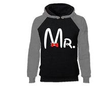 Load image into Gallery viewer, Grey Black color MR design Hoodie for Man.