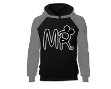 Load image into Gallery viewer, Grey Black color MR design Hoodie for Man.