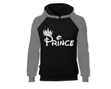 將圖片載入圖庫檢視器 Grey Black color Prince design Hoodie for Man.