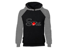 將圖片載入圖庫檢視器 Grey Black color Soul design Hoodie for Man.