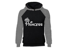 將圖片載入圖庫檢視器 Grey Black color Princess design Hoodie for Woman