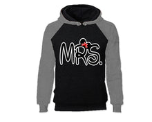 Load image into Gallery viewer, Grey Black color MRS design Hoodie for Woman