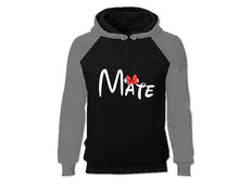 將圖片載入圖庫檢視器 Grey Black color Mate design Hoodie for Woman