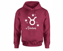 將圖片載入圖庫檢視器 Taurus Zodiac Sign hoodies. Maroon Hoodie, hoodies for men, unisex hoodies