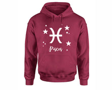 Load image into Gallery viewer, Pisces Zodiac Sign hoodies. Maroon Hoodie, hoodies for men, unisex hoodies